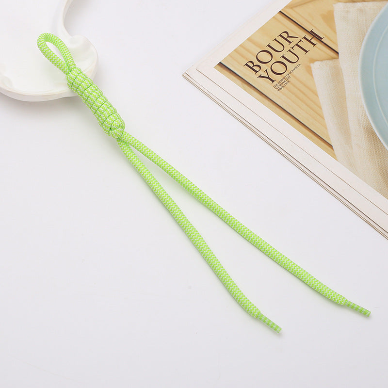 Two Tone Braided Rope Crochet Keychain Fabric Slim Durable 8pcs 10