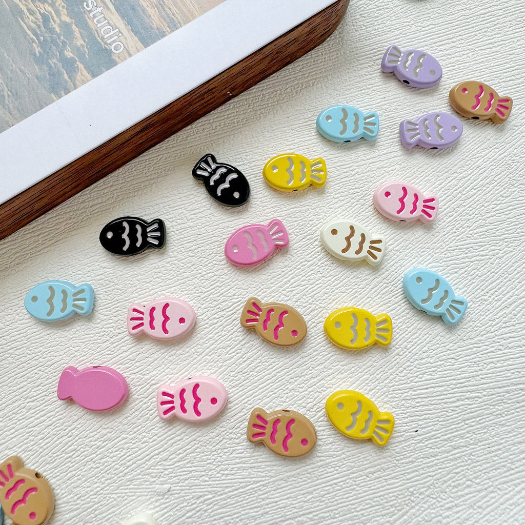 Fish Metal Beads 13mm Baking Painted Biscuit Style 20pcs 3