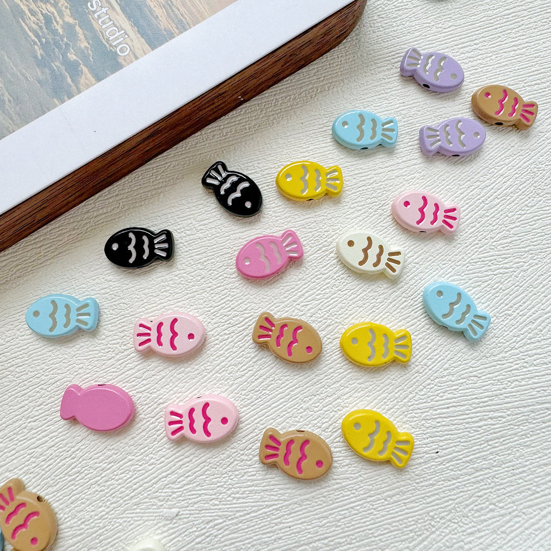 Fish Metal Beads 13mm Baking Painted Biscuit Style 20pcs 3