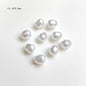 Vintage Shaped Imitation Pearl Acrylic Beads Soft White Luster 10pcs 13