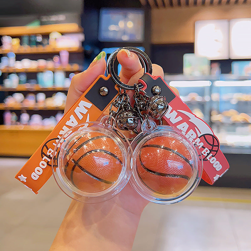 Soft Rubber Basketball Keychain Creative Street Style Sports Charm