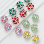 Bubblegum Rhinestone Beads 18mm Enlaced Fully Rhinestoned 5pcs 3