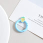 Strawberry Painted Circle Zinc Alloy Trigger Spring Keyrings 6pcs 32mm 16