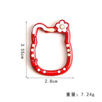 Painted Kitty Keychain Metal Zinc Alloy Floral Design 6pcs 2