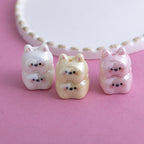 Plating Puppy Stack Resin Beads 24mm Glossy Pastel Colors 10pcs