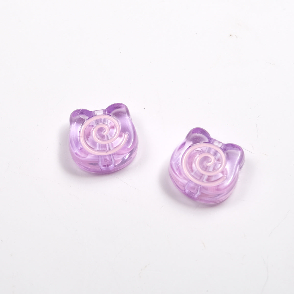 Clear Bear Biscuit Acrylic Beads 12mm Translucent Swirl 50pcs 8