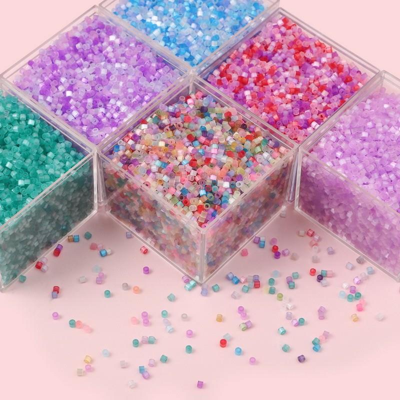 Antique Cat Eye Rice Seed Glass Beads 2.5mm Translucent Glow 740pcs 2