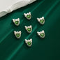 Heart Bow Metal Beads 13mm Rhinestone Accent 10pcs 11