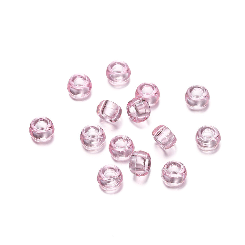 Clear Pony Beads 9mm Large Hole Translucent Plastic 300pcs 12