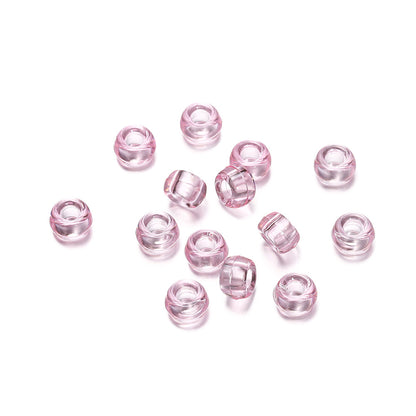 Clear Pony Beads 9mm Large Hole Translucent Plastic 300pcs 12