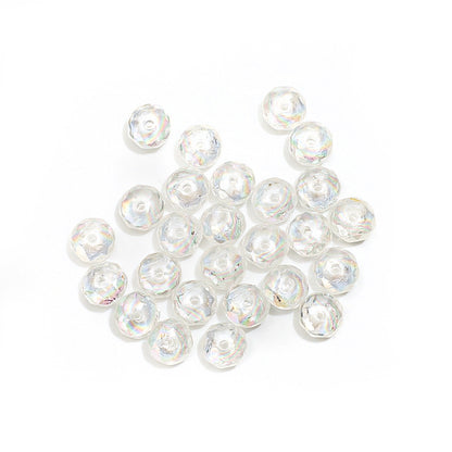 Acrylic Faceted Crackle Spacer Beads 10mm Transparent Plating 200pcs