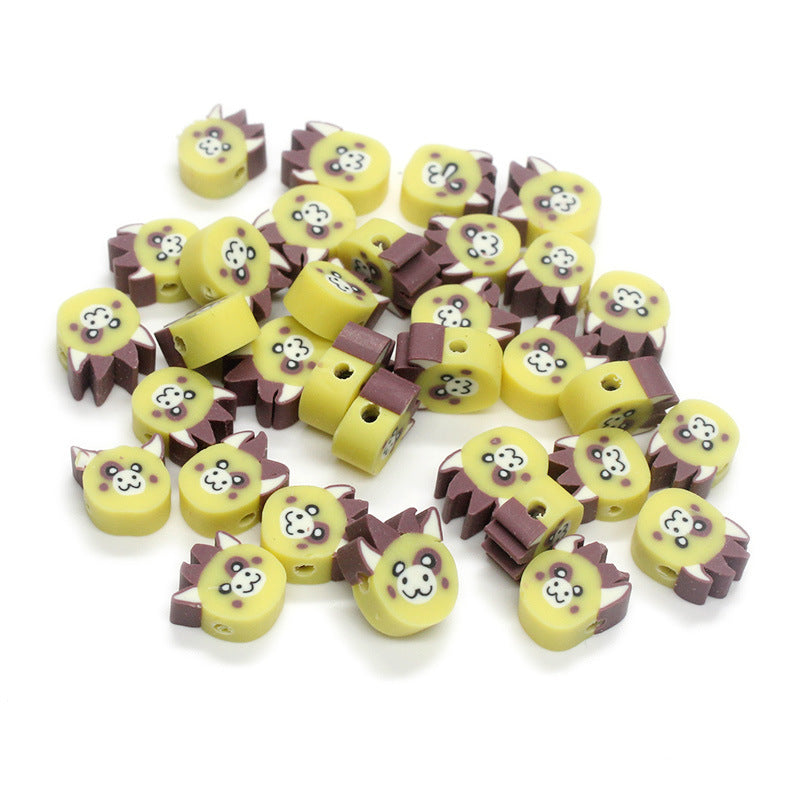 Animal Character Flat Clay Beads 10mm Colorful Mixed 1000pcs 7