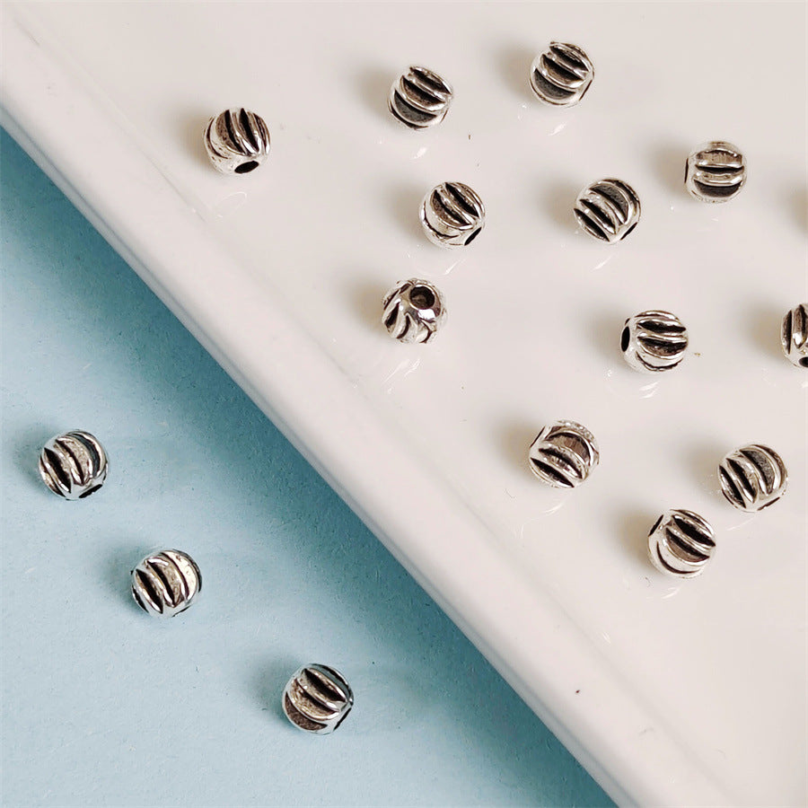 Alloy Watermelon Spacer Beads 2.5 3.5mm Tibetan Style 100pcs 3