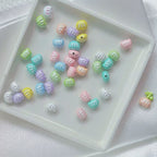 Tulip Metal Beads 3D Painted Pastel Colors 10pcs 5