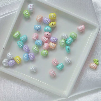 Tulip Metal Beads 3D Painted Pastel Colors 10pcs 5