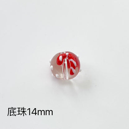 Hand Painted Christmas Enamel Glass Beads 12mm 14mm 1pc 30
