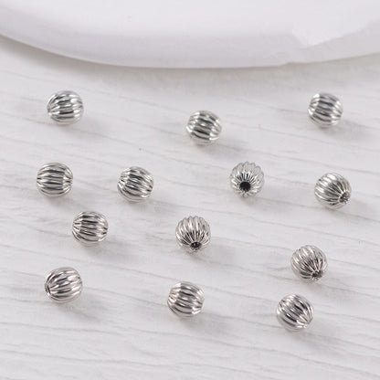 Pumpkin Shaped CCB Plastic Acrylic Beads 6-8mm Metallic Gold Silver 200pcs 3