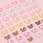 Transparent Butterfly Glass Beads 10x14mm Pastel Colors 20pcs 2