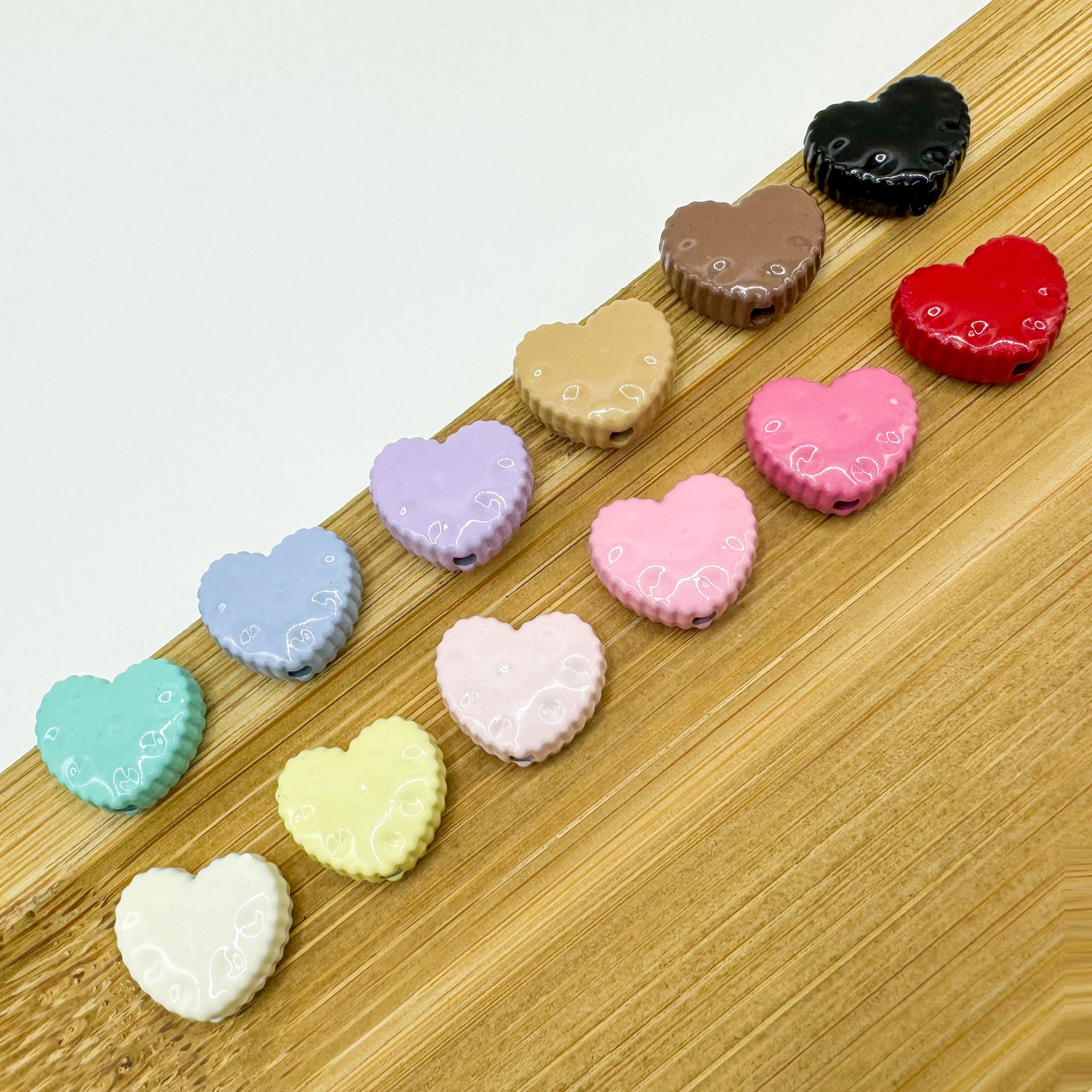 Heart Metal Beads 12mm Baking Painted Biscuit Style 20pcs 3