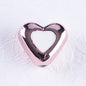 Metal Dual Color Heart Acrylic Beads 15mm Shiny Hollow 50pcs 11