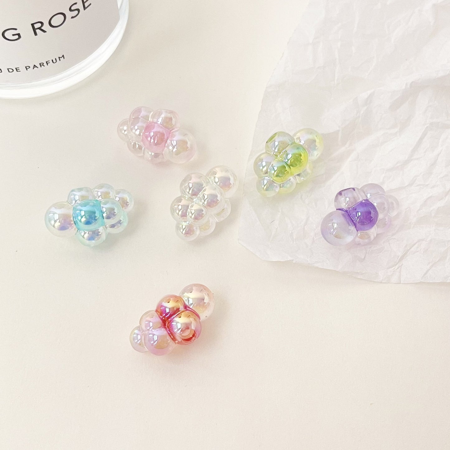 Glow In The Dark Cloud Acrylic Beads 14mm Two-Color Plating 100pcs