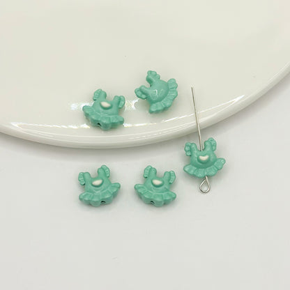 Baking Painted Dress Metal Beads 12mm Colorful Glossy Alloy 10pcs 12