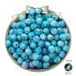 Plating Colorful Ink Painting Acrylic Beads 8-12mm Large Hole Mixed Colors 14
