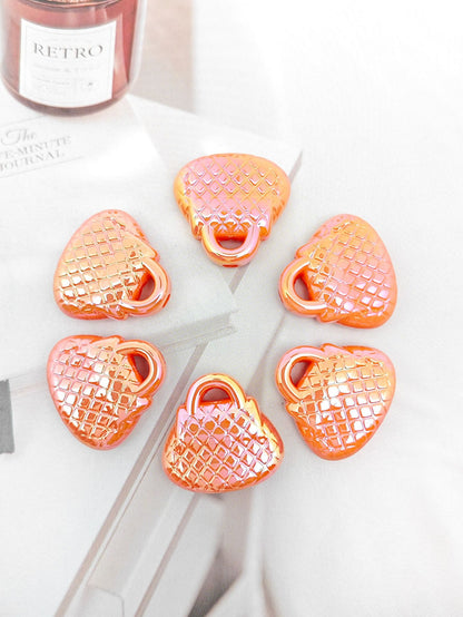UV Plating Handbag Acrylic Beads 23x22x7mm Pastel Glossy 50pcs 12