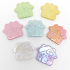 Plating Cat House Acrylic Flat Beads 30mm Pastel Colors 50pcs 3