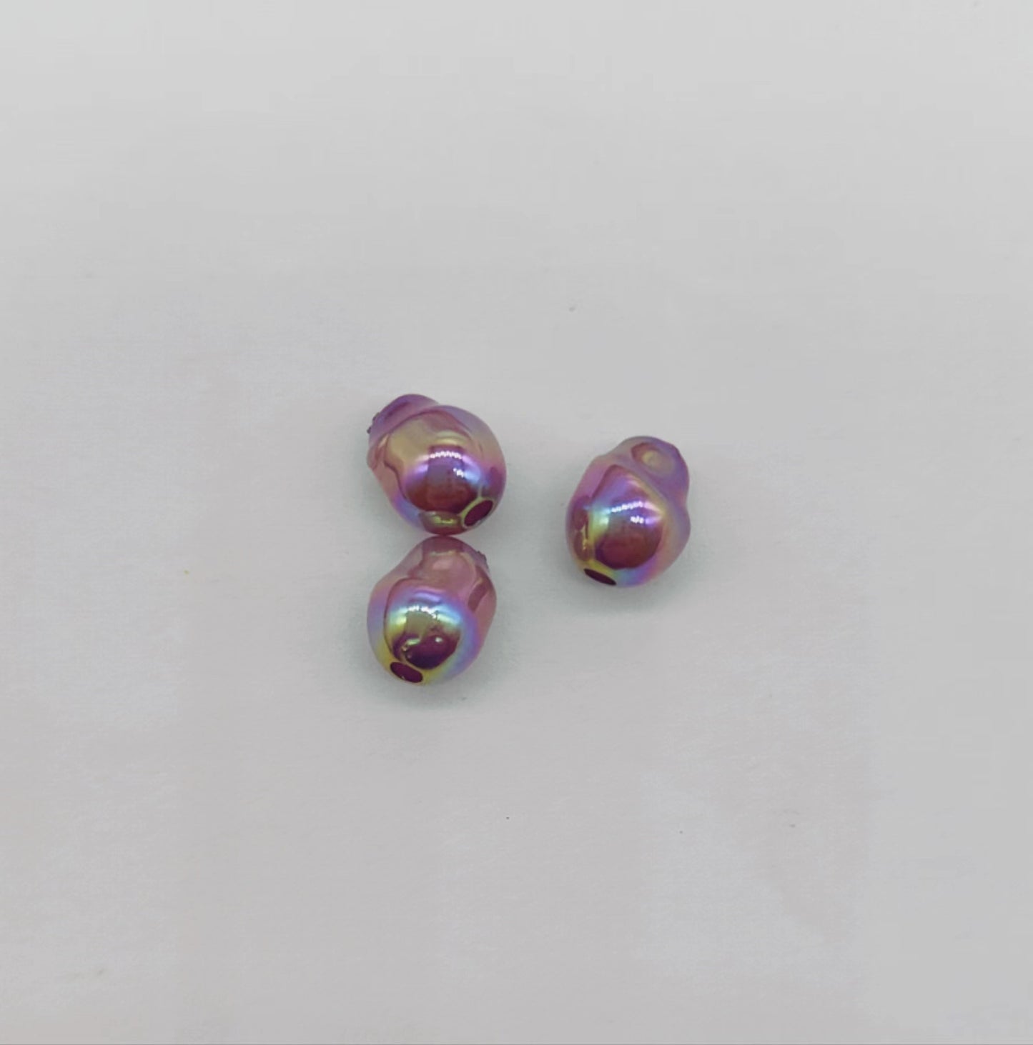 Plating Colorful Imitation Pearl Acrylic Beads 8mm 100pcs 7