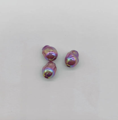 Plating Colorful Imitation Pearl Acrylic Beads 8mm 100pcs 7