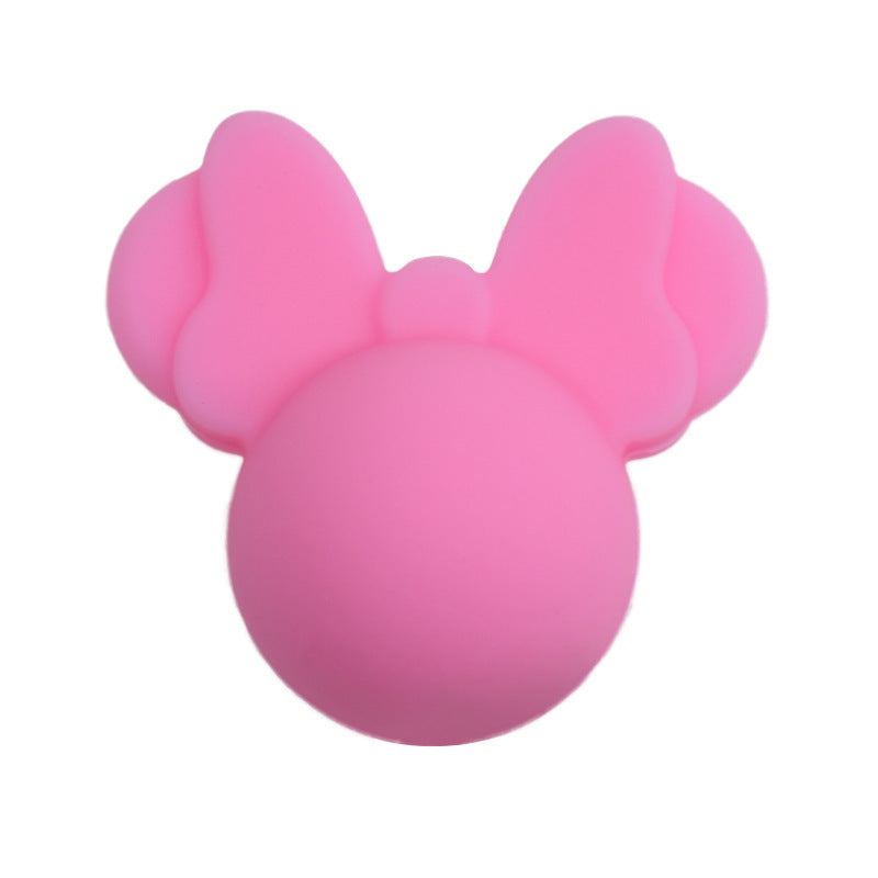 Silicone Focal Beads Mickey Minnie Mouse Ear Design Smooth Matte 20pcs 8