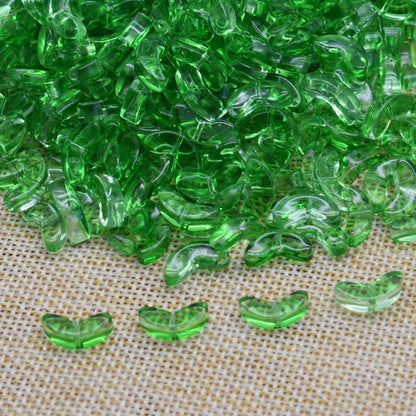 Gradient Tulip Petals Leaves Glass Beads Petal 9mm Leaf 14mm 100pcs 17