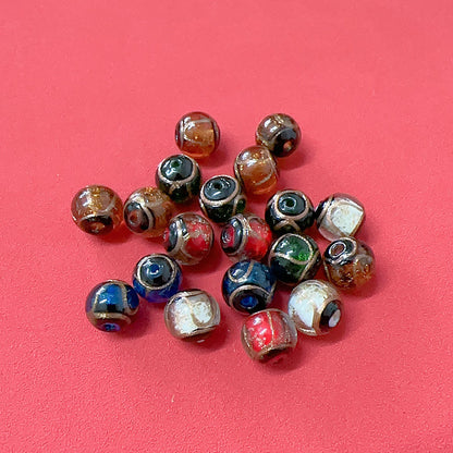 Ancient Foil Noble Lampwork Glass Beads 8 10 12 14mm Multicolor 50pcs 3
