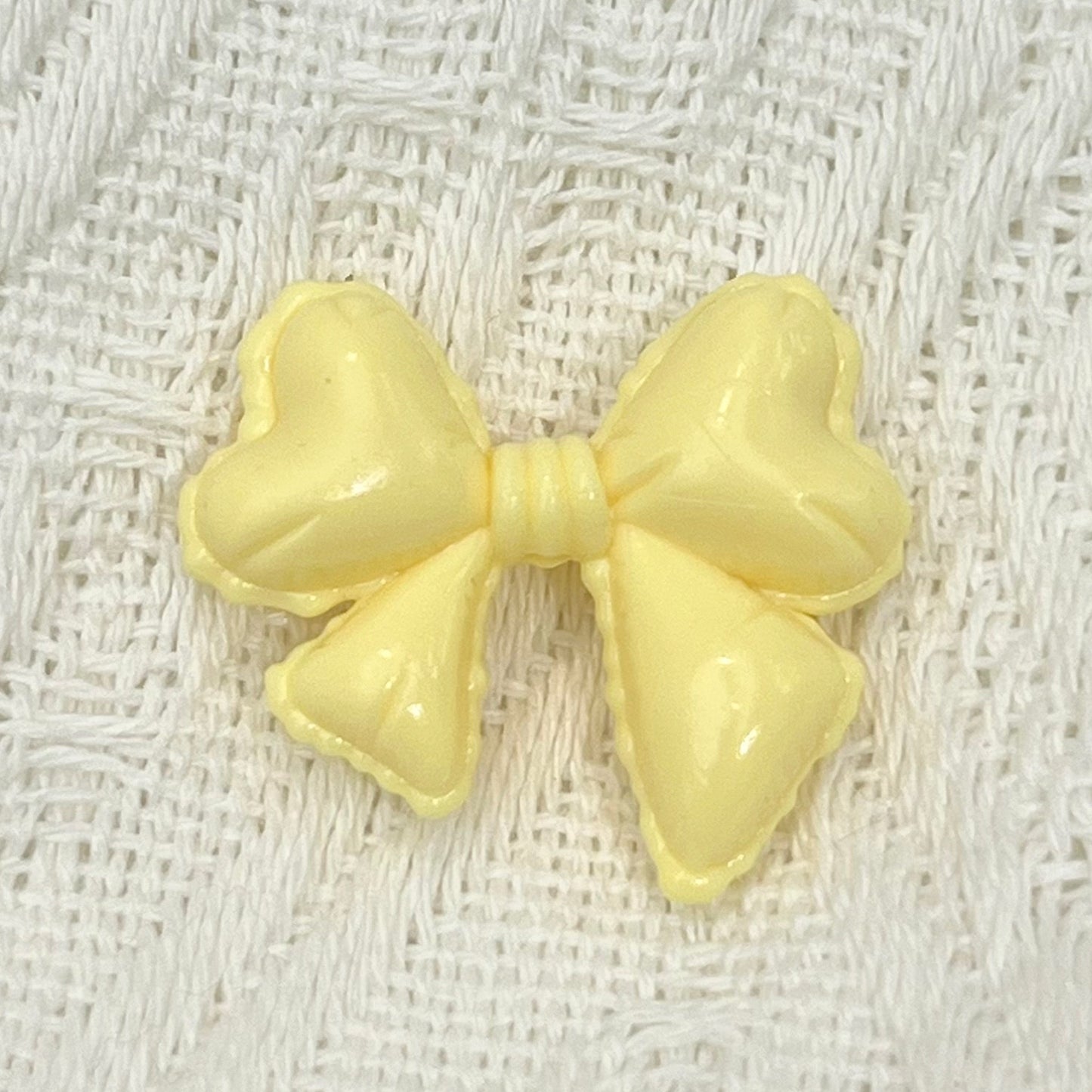 Hand Painted Balloon Bow Acrylic Beads 33mm Solid Color 10pcs 10