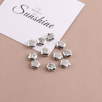 Silver Tone Irregular Shape CCB Plastic Beads 200pcs 7