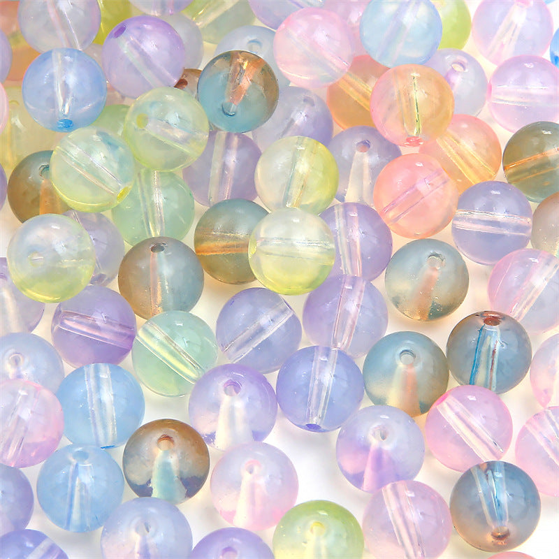 Czech Glass Beads Ball 10mm Pastel Opalescent Mixed Colors 60pcs 14