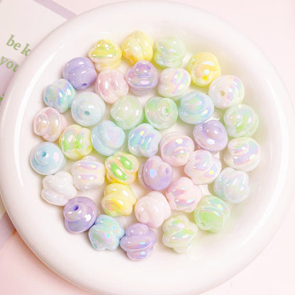 Glow Twisted Acrylic Beads 16mm Pastel Plating 20pcs 12