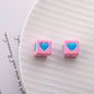 Warm Winter Color Series Heart Acrylic Square Beads 12.5mm 20pcs 16