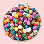 Plating Colorful Ink Painting Acrylic Beads 8-12mm Large Hole Mixed Colors 4