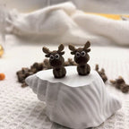 Silicone 3D Focal Beads Deer Sitting Pose 20pcs 3