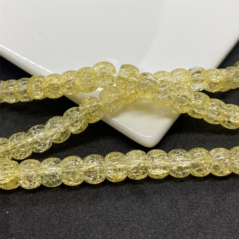 Crackle Flat Circular Glass Beads 6mm 8mm Pastel Mixed Colors 60pcs 6