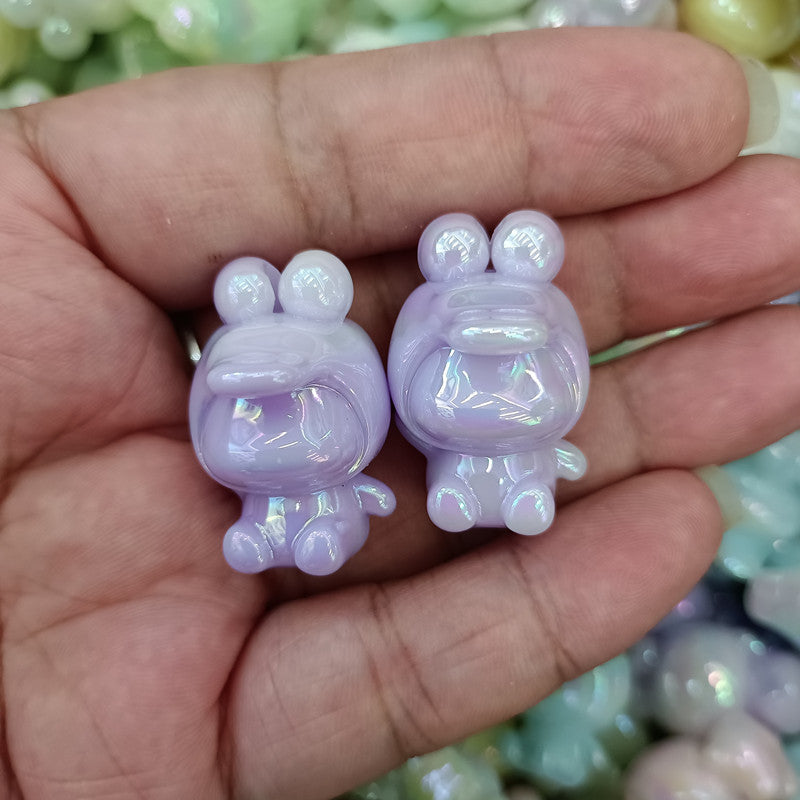 Glow Plating Cap Doll Acrylic Beads 20x30mm Pastel Colors 100pcs 8