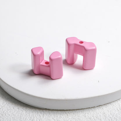 Square Acrylic Beads 14mm Building Block Part Mixed Colors 30pcs 13