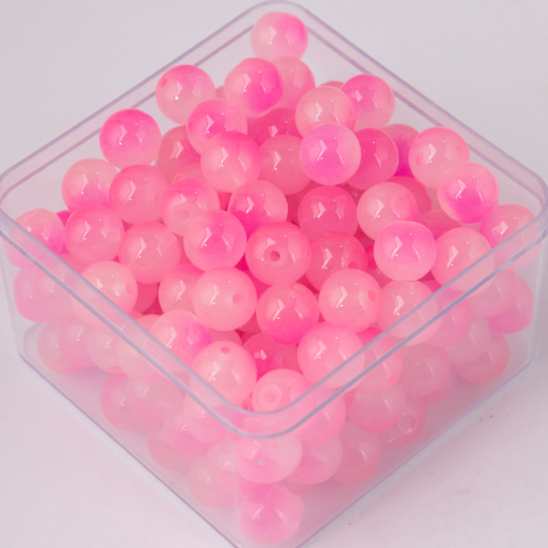 Crackle Round Glass Beads 10mm Dual Color Gradient Mix 50pcs 22