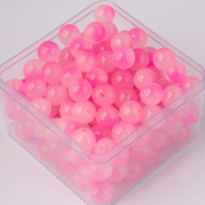 Crackle Round Glass Beads 10mm Dual Color Gradient Mix 50pcs 22