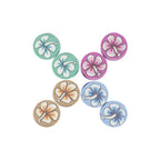 Flat Round Clay Beads 10mm Colorful Flower Pattern Polymer 100pcs 4