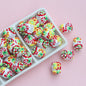 Hand Painted Christmas Wreath and Snowflake Acrylic Beads 18mm 10pcs 11