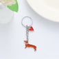 Alloy Dachshund Dog Keychain with Red Heart Charm Pet Lover Gift 3
