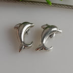 Dolphin Metal Beads 17mm Antique Silver Tone Zinc Alloy 100pcs